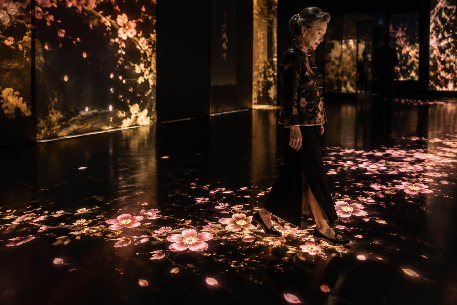 步步生花:缓步行走,脚下绽开当月之花